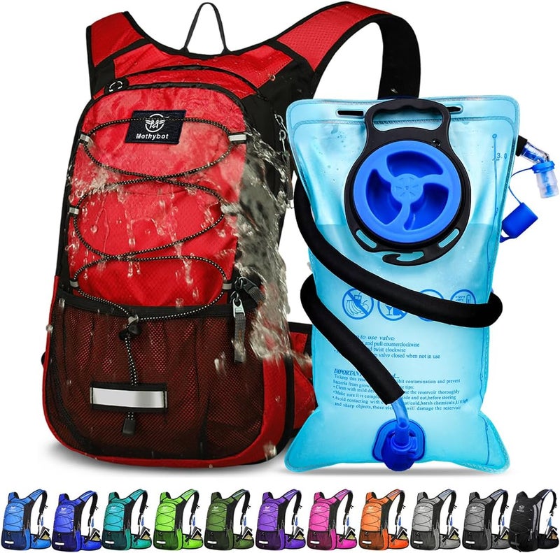 Mothybot Insulated Hydration Backpack Pack with 3L BPA Free Leak Proof Water Bladder, Large Storage Lightweight Hiking Daypack with Waist Pouches & Cooler Layer, for Running, Biking, Camping, Festival - Image 1